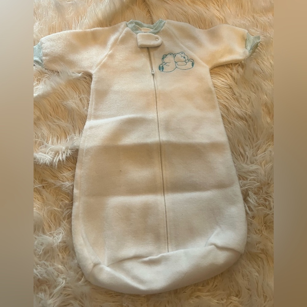Vintage Carters White Teddy Bear  Sleepsack One Size